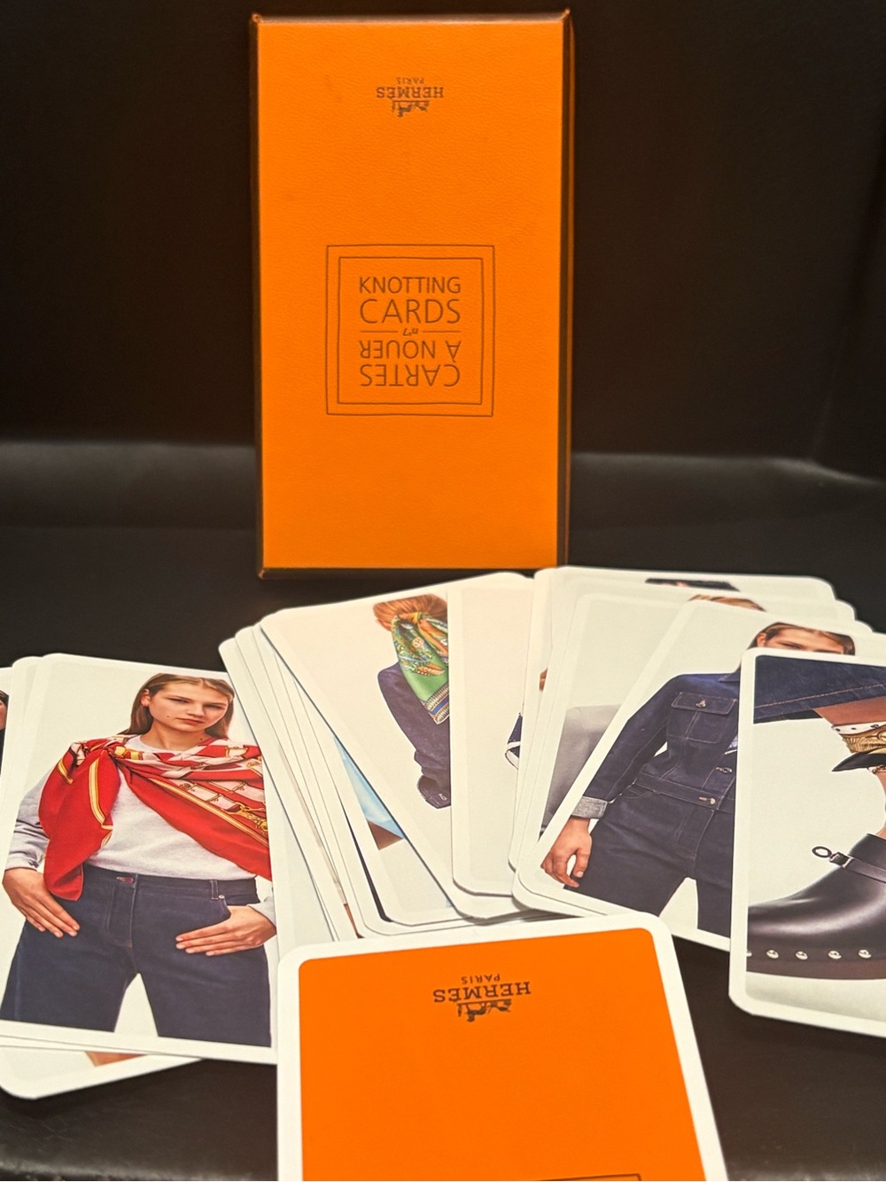 Hermès Knotting Cards Set in Signature Orange